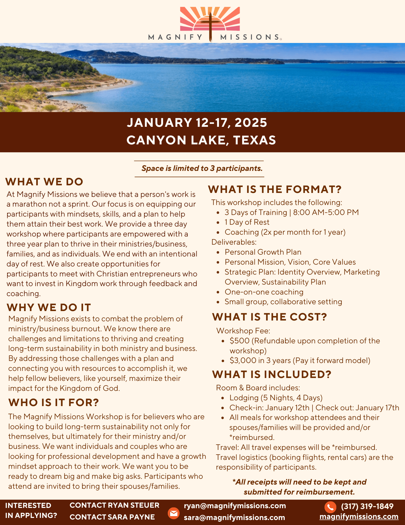 Workshop Overview Magnify Missions