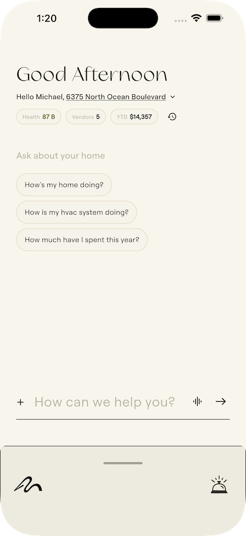 Your home's health score, vendor history, and AI assistant — all in one place.