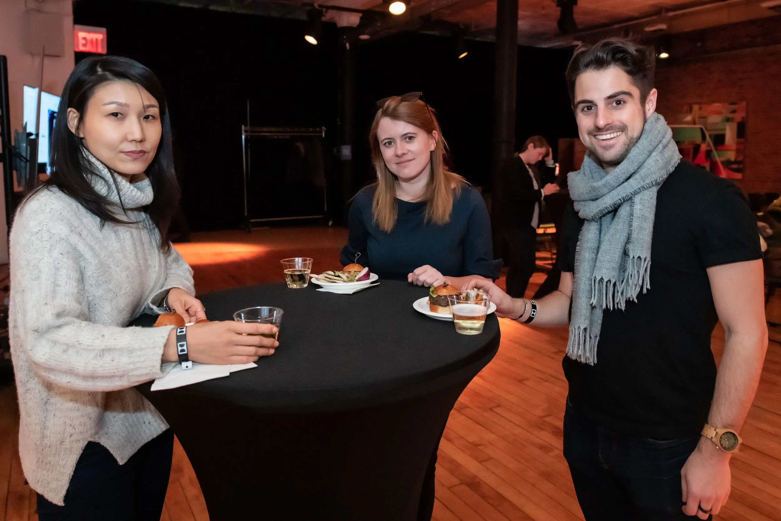 Guests networking during a corporate technology event in New York City