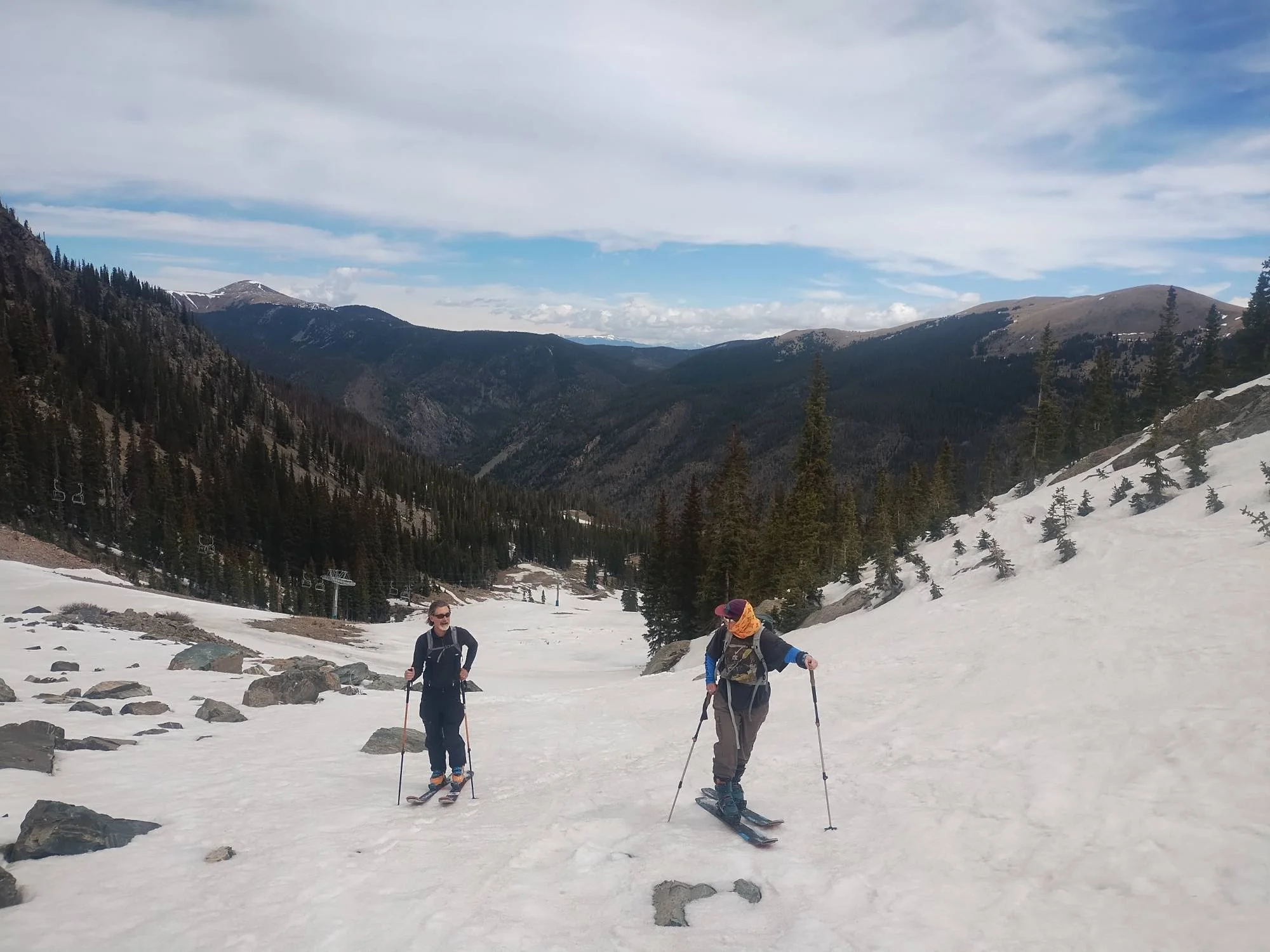 Skinning up to Kachina in the spring after resort closing