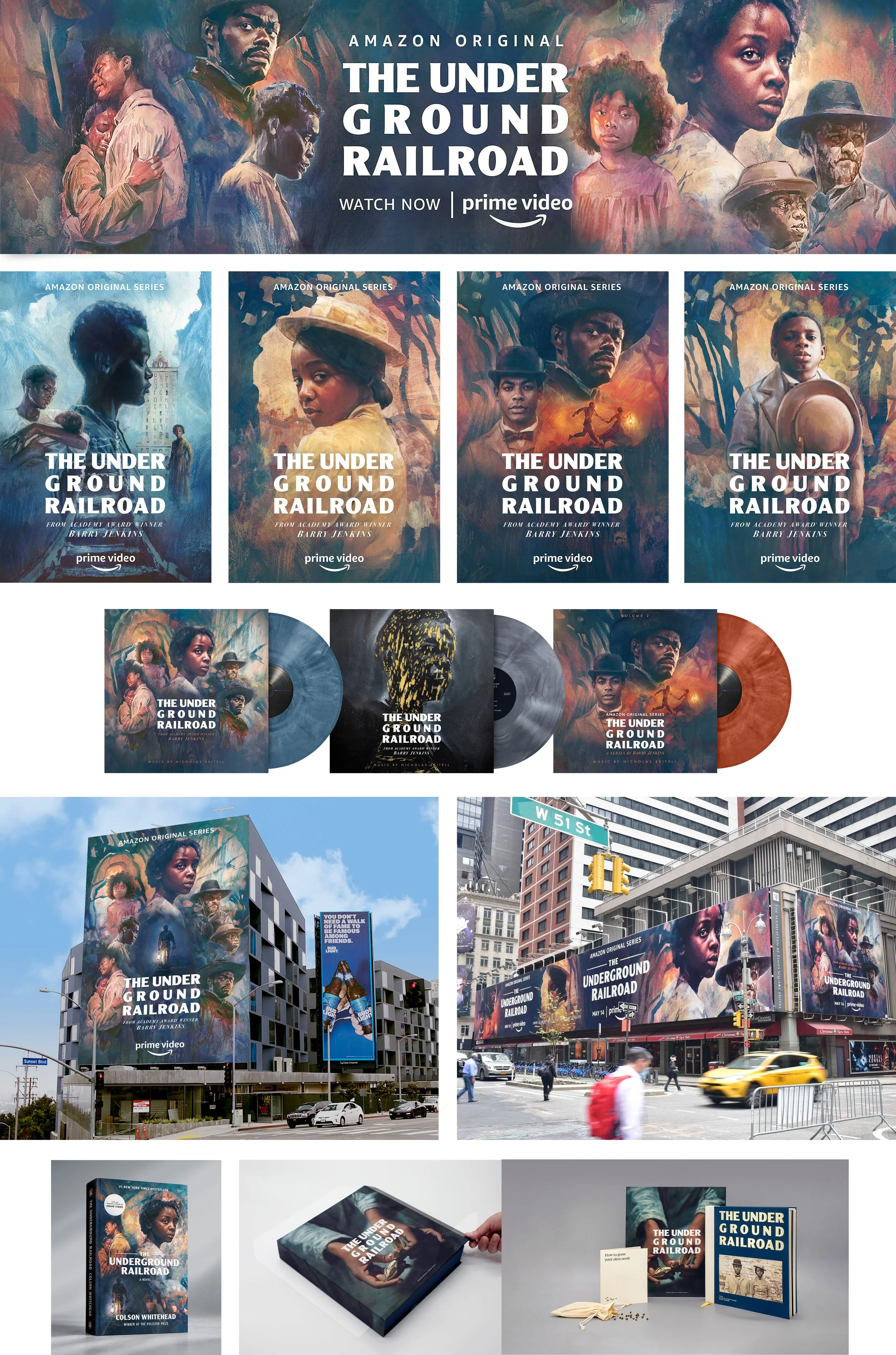 Print, out-of-home & digital key art, book cover and soundtrack packaging, and FYC promotional media.