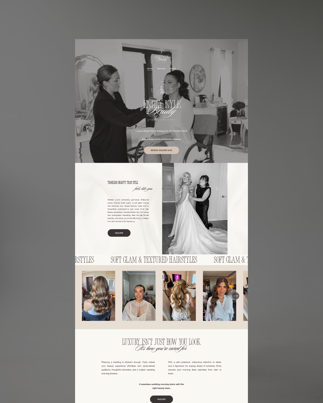 Website in a Day for bridal makeup artists and hair stylists | Natalie Faith Design