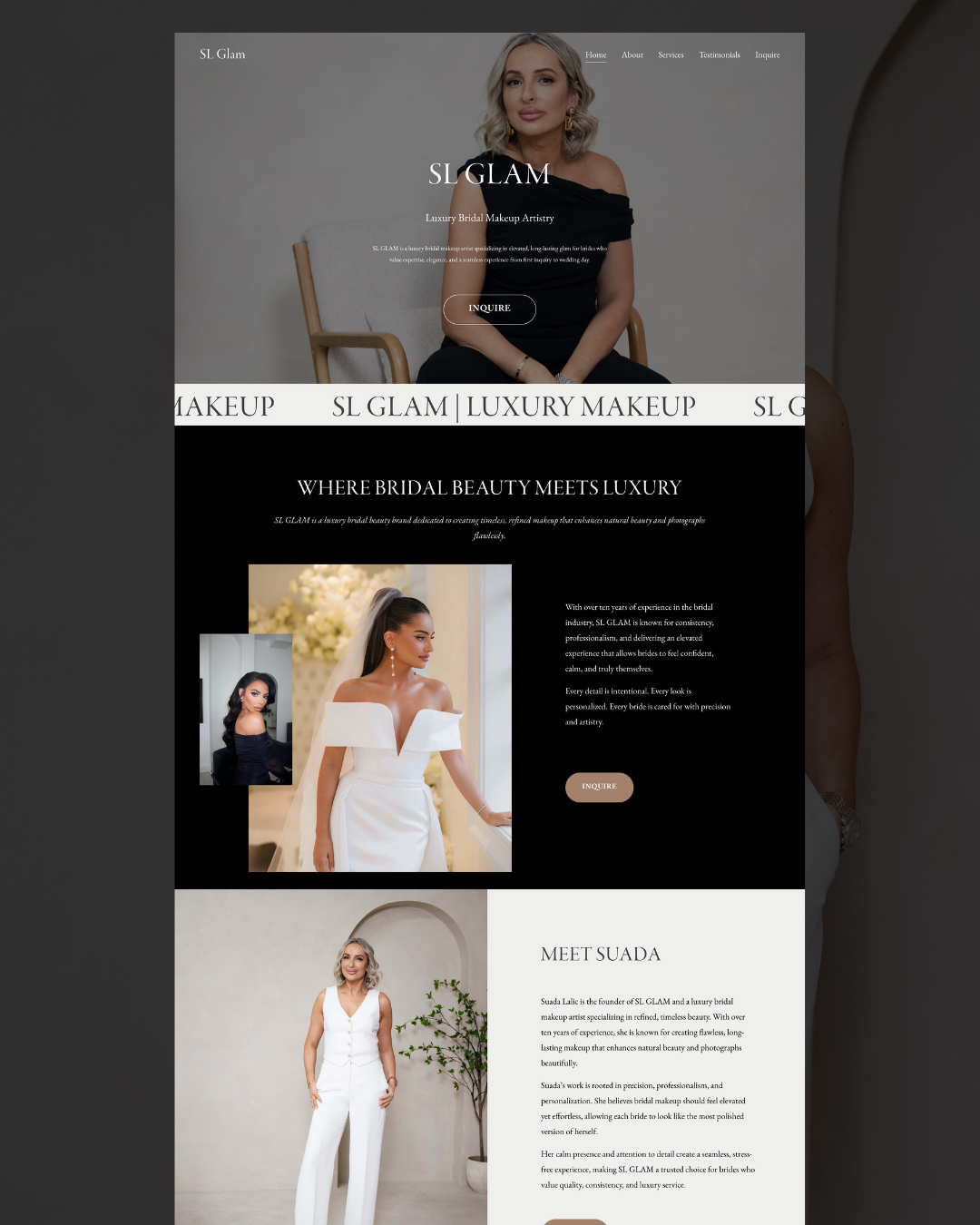 Website in a Day for bridal makeup artists and hair stylists | Natalie Faith Design