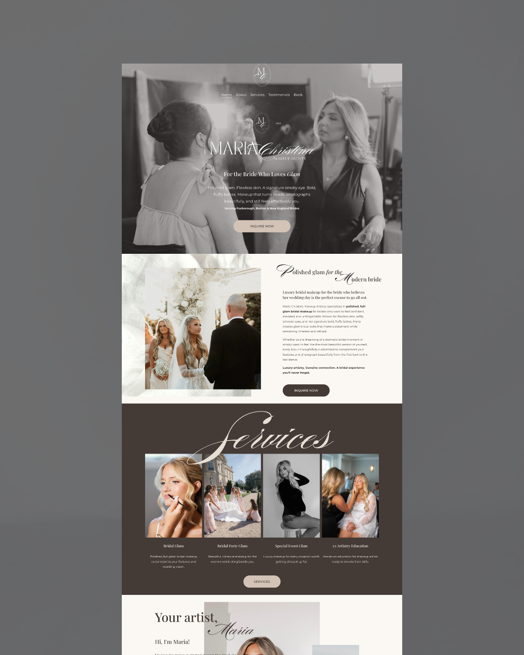 Website in a Day for bridal makeup artists and hair stylists | Natalie Faith Design