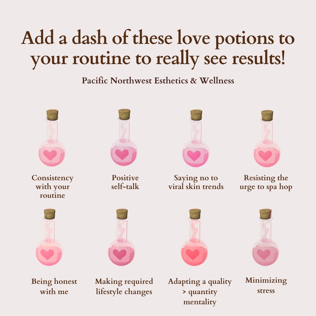 Add a dash of these love potions to your routine to really see results! 💖 

Ready to discover the magic of a personalized skin care plan? Book your consultation today and let's create your path to radiant, healthy skin together! 💆&zwj;♀️ 

#pnwesth