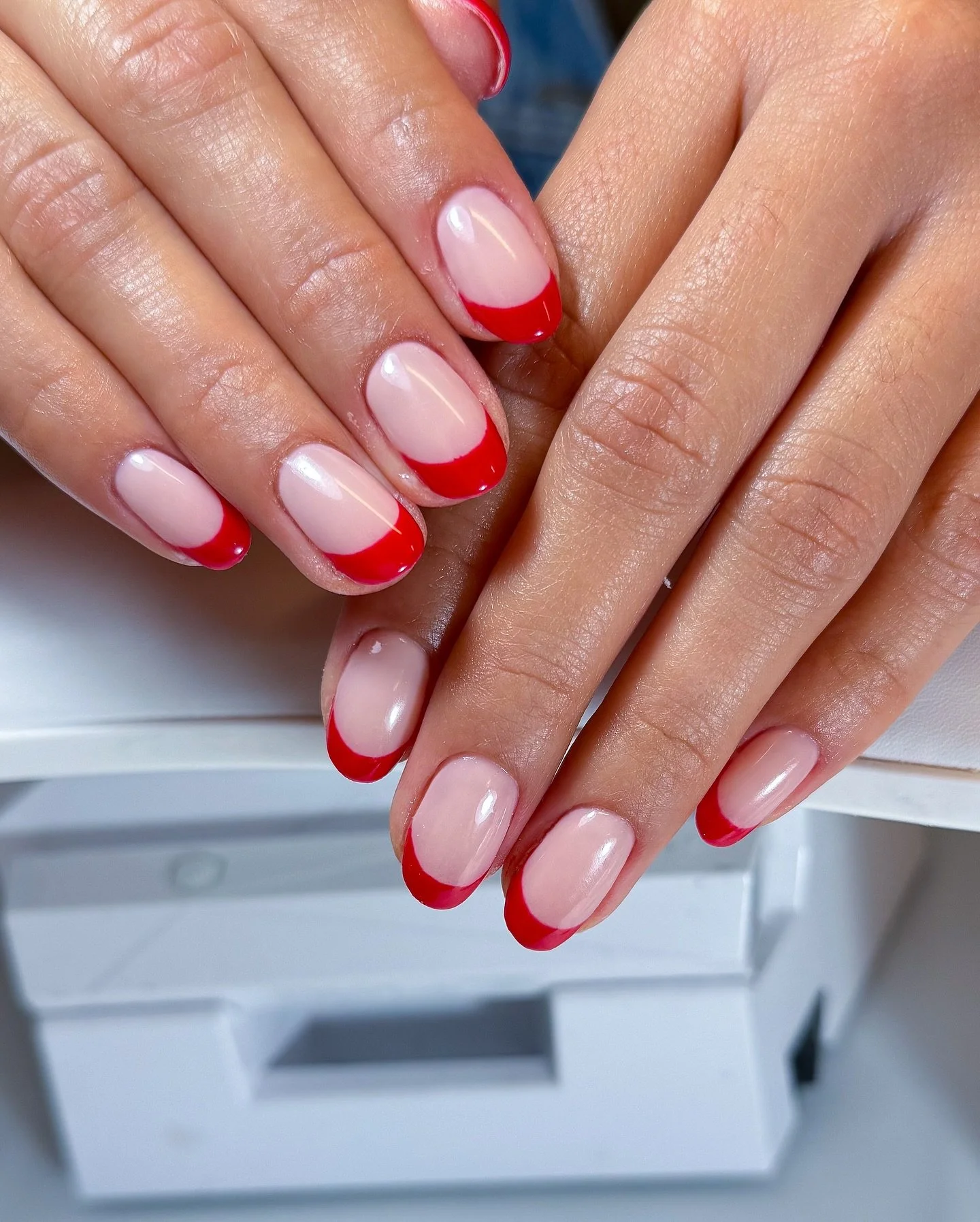 Clean, crisp, and effortlessly chic ✨ (Hard Gel)
There&rsquo;s something timeless about a classic red French tip &mdash; bold enough to make a statement, yet refined enough for everyday wear.
Perfect for those who love minimal style with a pop of col