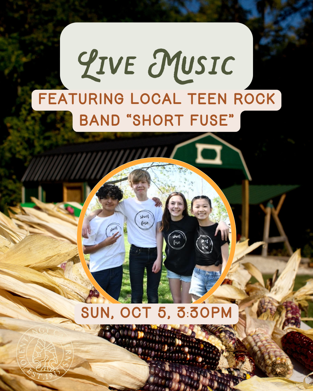 Live Music: local teen rock band "Short Fuse"