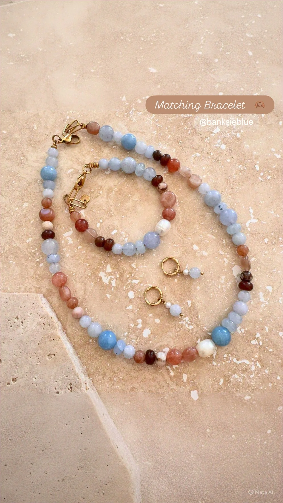 Whisper Pearl & Stone - Necklace - Bracelet