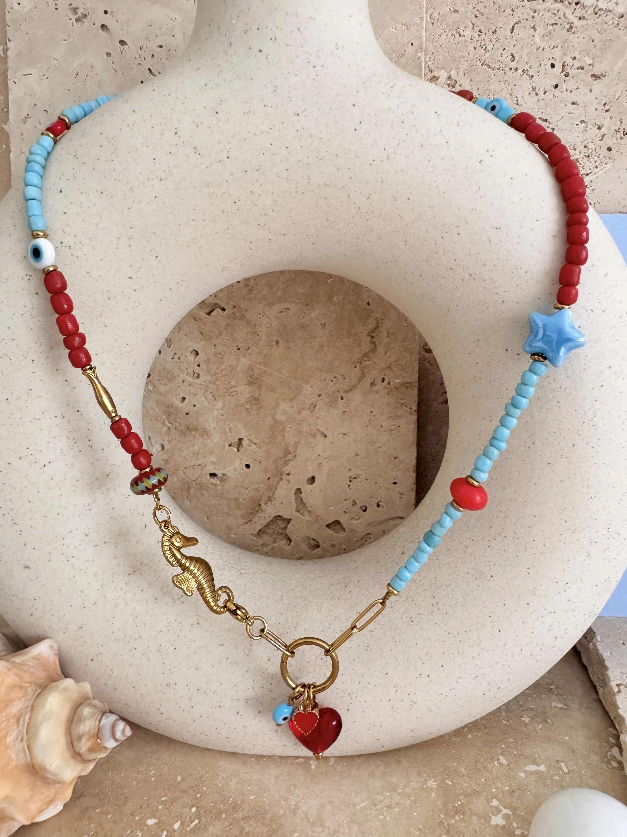 Unserious Seahorse Beaded Necklace