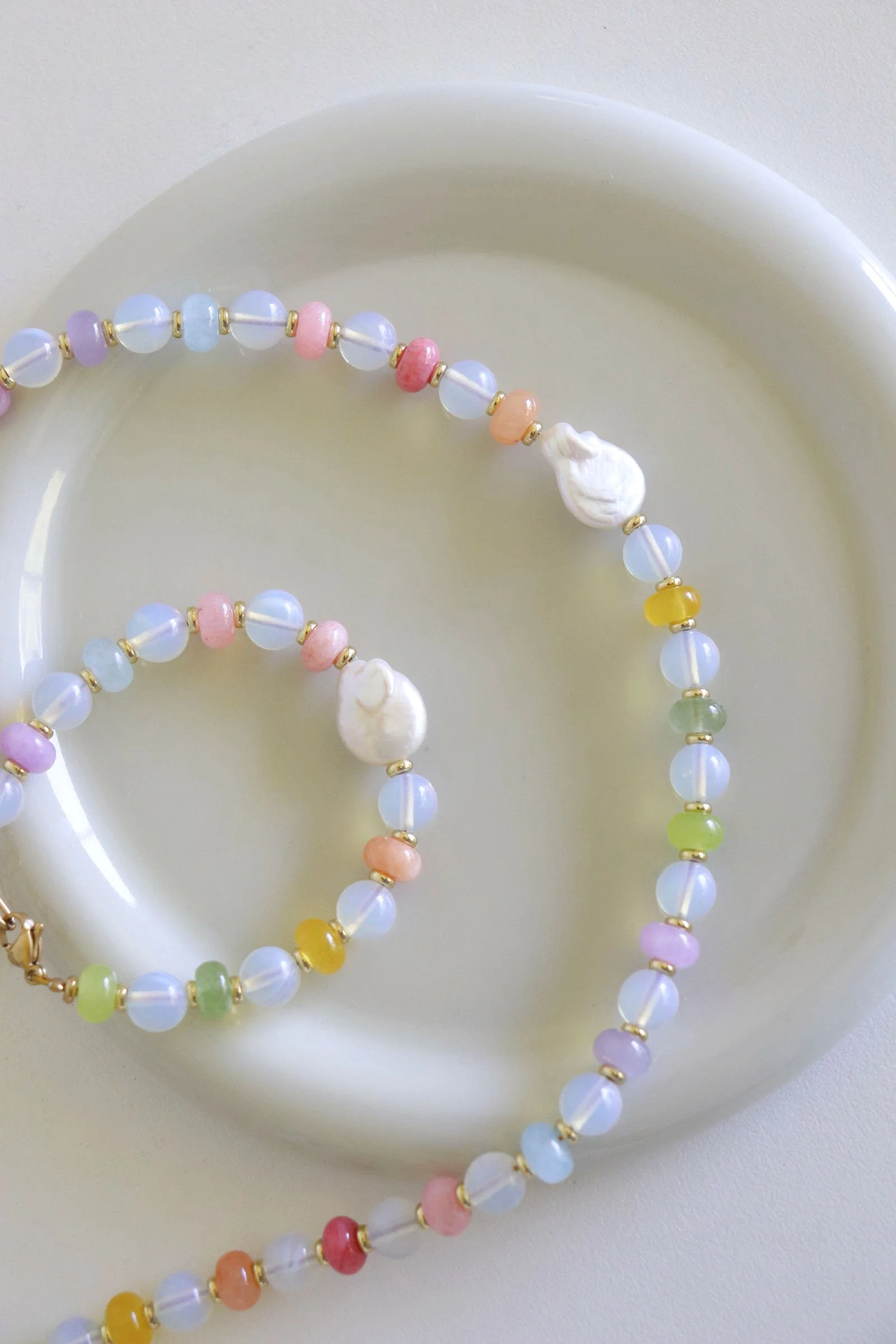 Opalite Pearl & Stone - Necklace - Bracelet