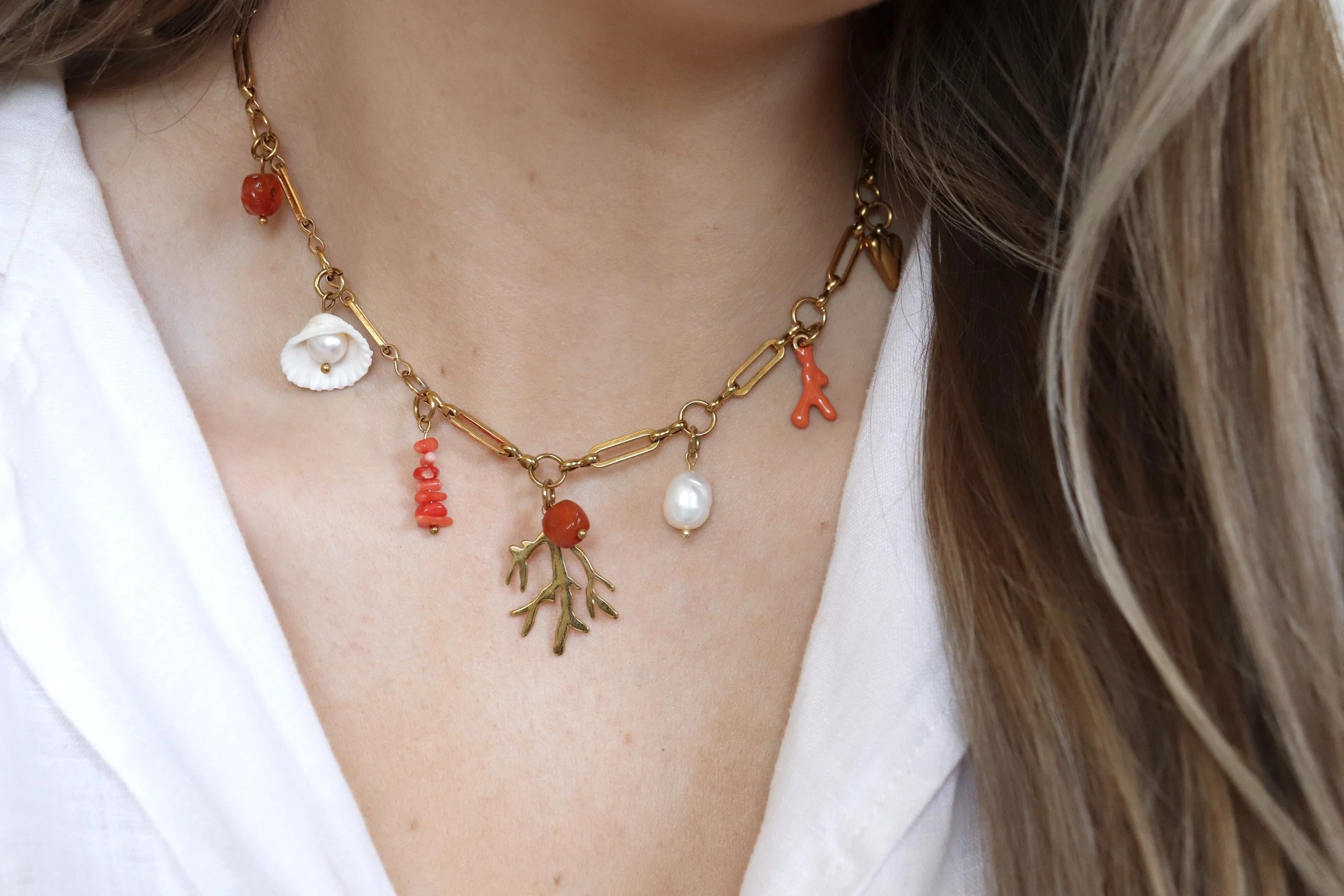 Coral Charm Necklace