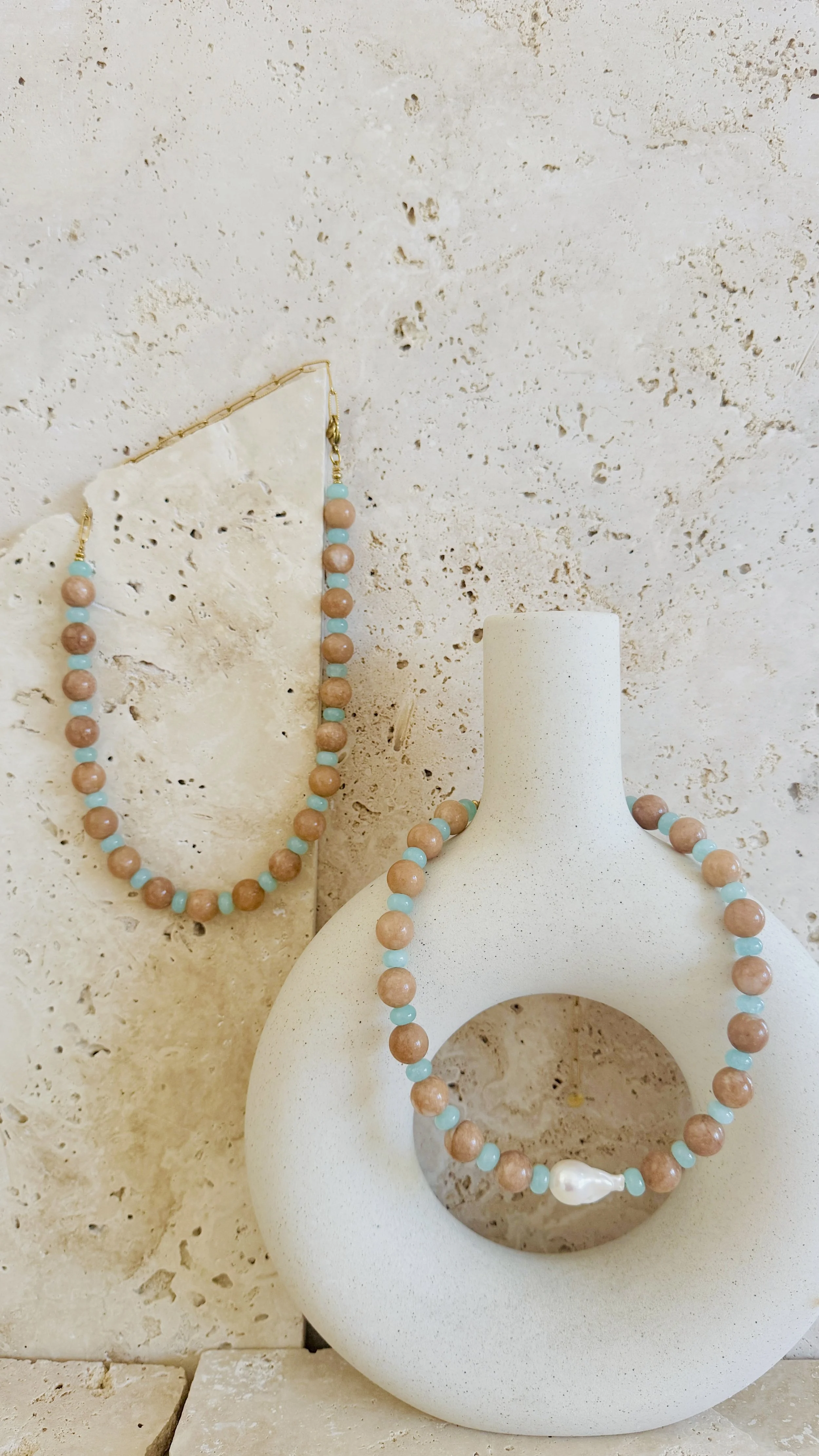 Wilma Necklace - Aqua Luna