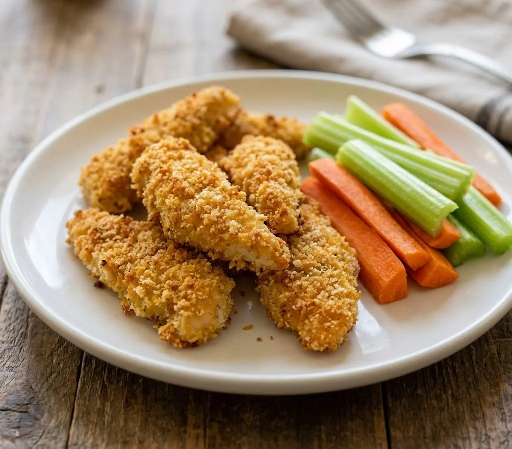 Breaded Chicken Tenders with Assorted Vegetables