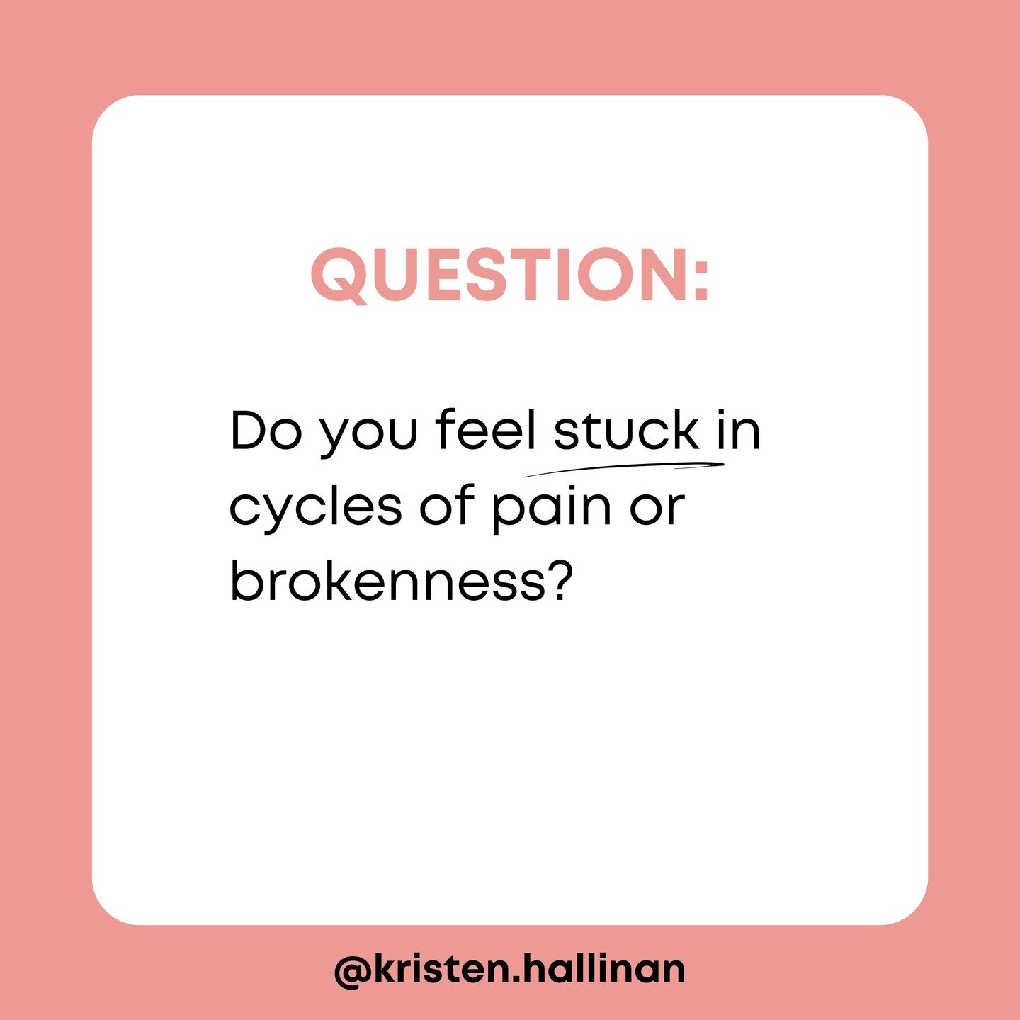 When these yucky feelings show up over and over, they are telling us something (more like screaming at us?🤷&zwj;♀️). They&rsquo;re also a sign that things need to change. 

Know that you are not beyond healing and redemption, and the God of the WHOL