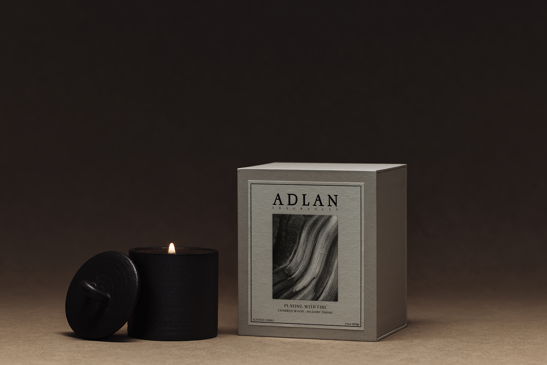 ADLAN Playing With Fire petite candle in its stoneware vessel