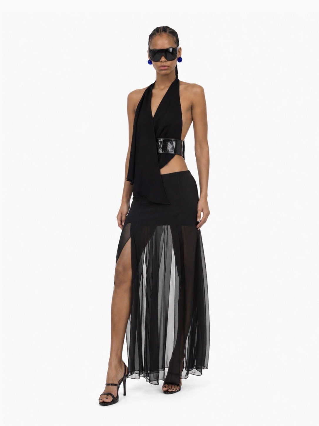 SILK CHIFFON PANELS SKIRT