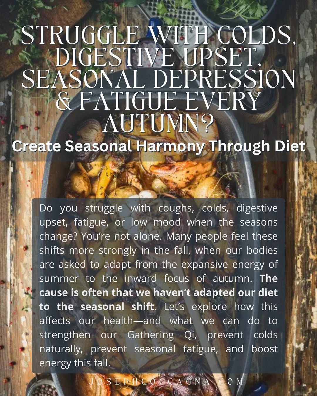 Do you struggle with coughs, colds, digestive upset, fatigue, or low mood when the seasons change? You&rsquo;re not alone. Many people feel these shifts more strongly in the fall, when our bodies are asked to adapt from the expansive energy of summer