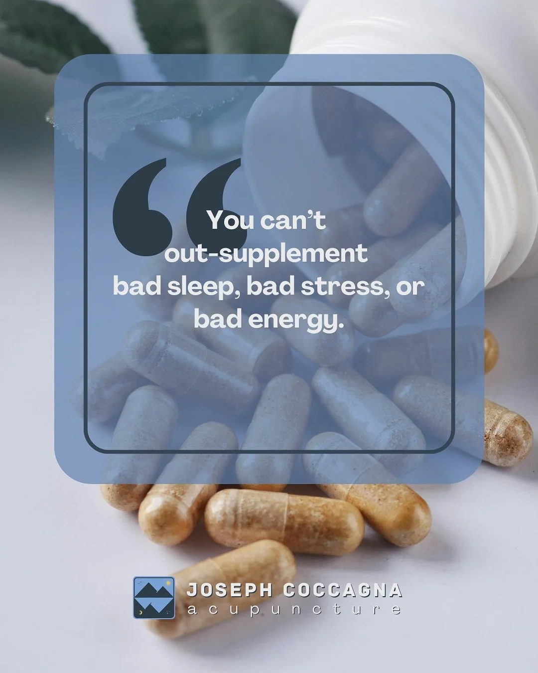 You can&rsquo;t out-supplement bad sleep, bad stress, or bad energy.

You can swallow all the magnesium, adaptogens, and &ldquo;miracle greens&rdquo; you want &mdash; but if you&rsquo;re running on 4 hours of sleep, doomscrolling before bed, and igno
