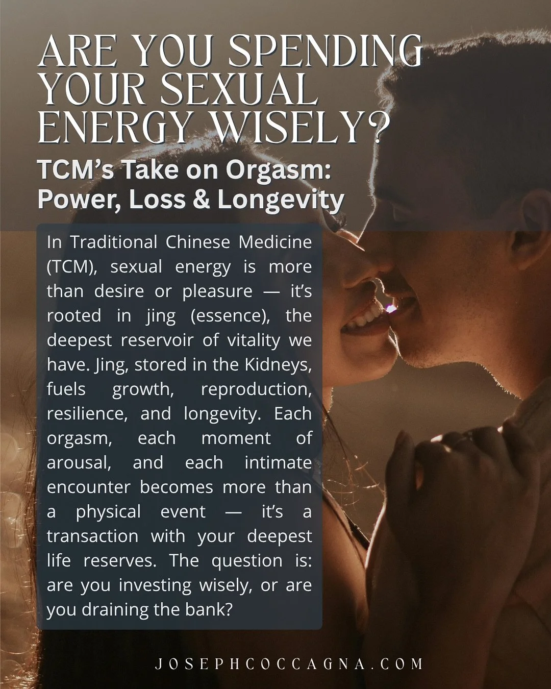 In Traditional Chinese Medicine (TCM), sexual energy is more than desire or pleasure &mdash; it&rsquo;s rooted in jing (essence), the deepest reservoir of vitality we have. Jing, stored in the Kidneys, fuels growth, reproduction, resilience, and long