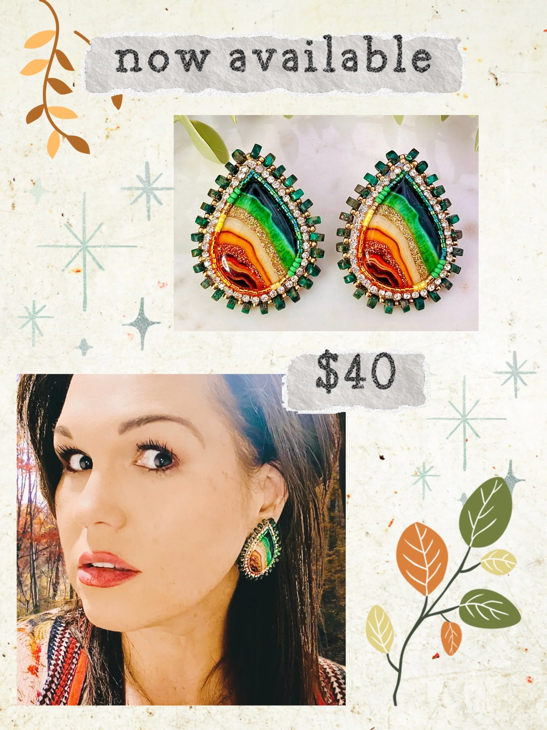 I&rsquo;ve named this pair &ldquo;Autumn Leaves&rdquo; because they include all the colors you&rsquo;ll see the leaves change into during the fall season. They will go with every fall outfit!