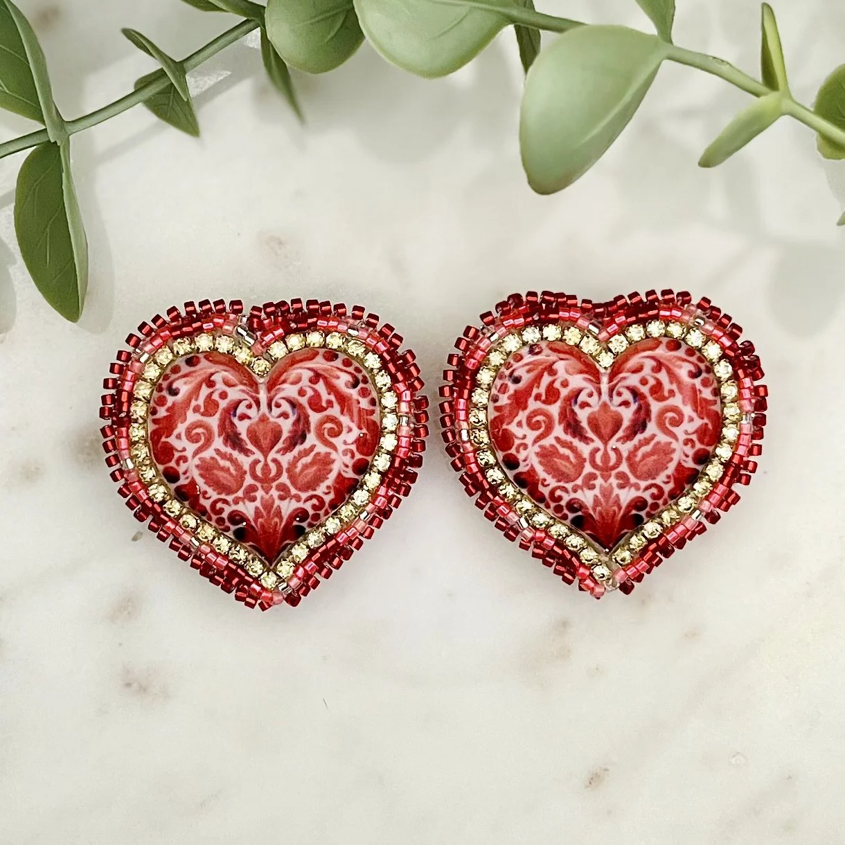Red Beaded Heart