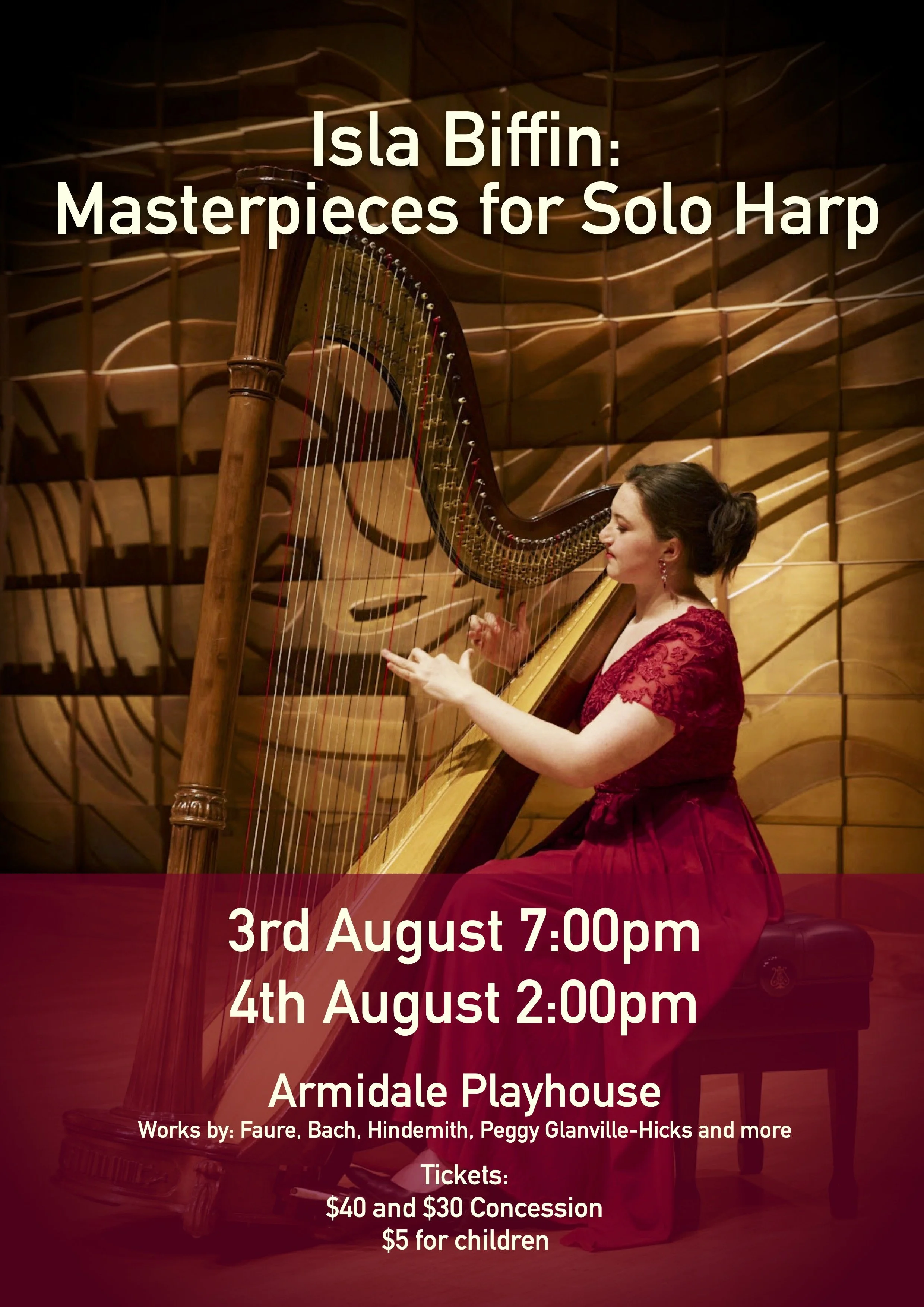 August - "Masterpieces for Solo Harp"
