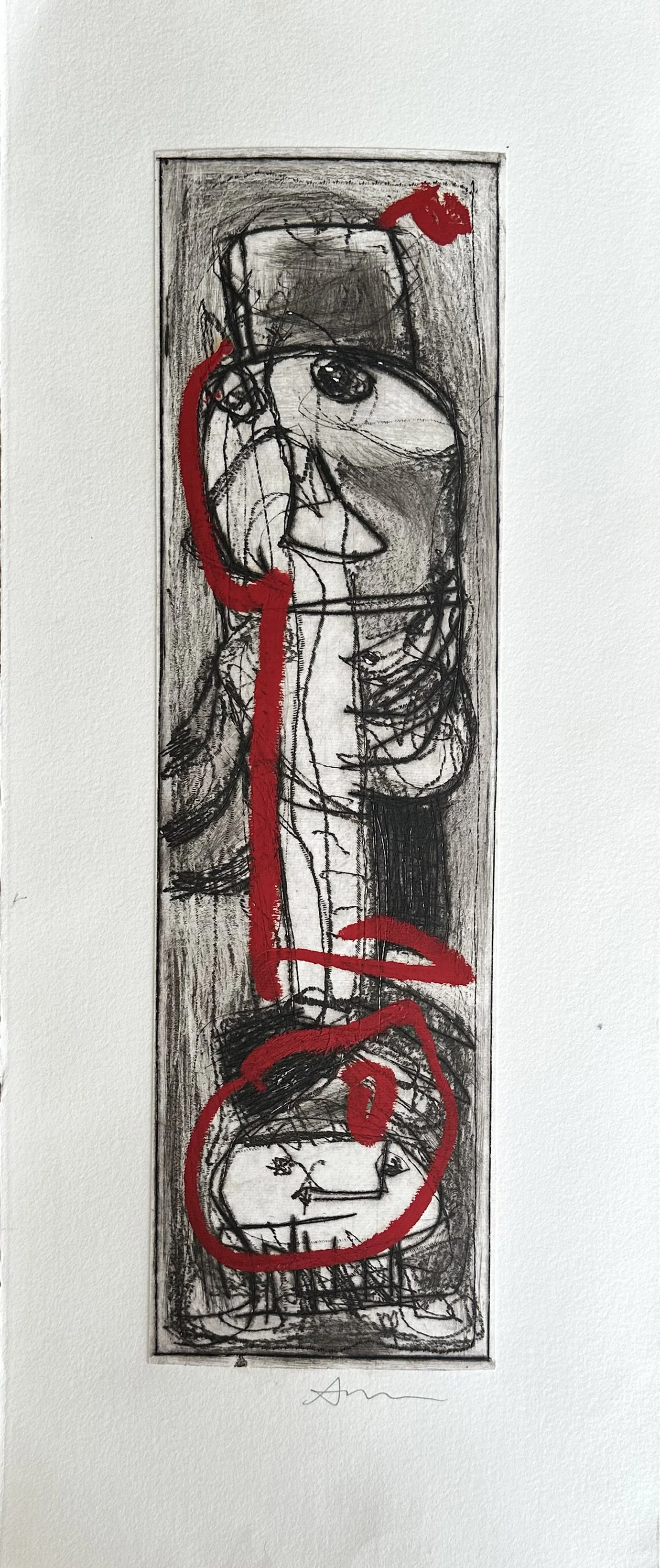 GIANFRANCO ASVERI - Abstract #7 - Mixed media on hand made paper,
aquatints with dry point & chine colle - size 15,5 x 54 cm