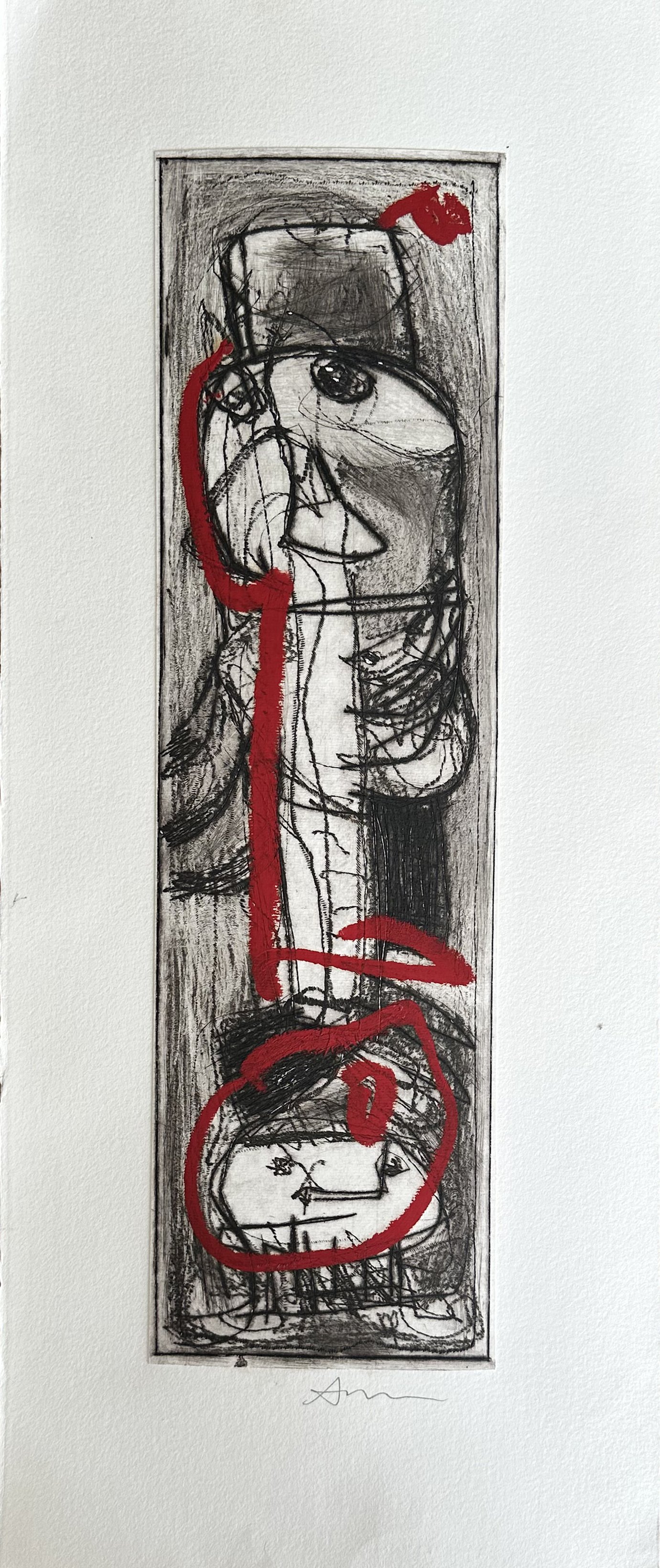GIANFRANCO ASVERI - Abstract #7 - Mixed media on hand made paper,
aquatints with dry point & chine colle - size 15,5 x 54 cm