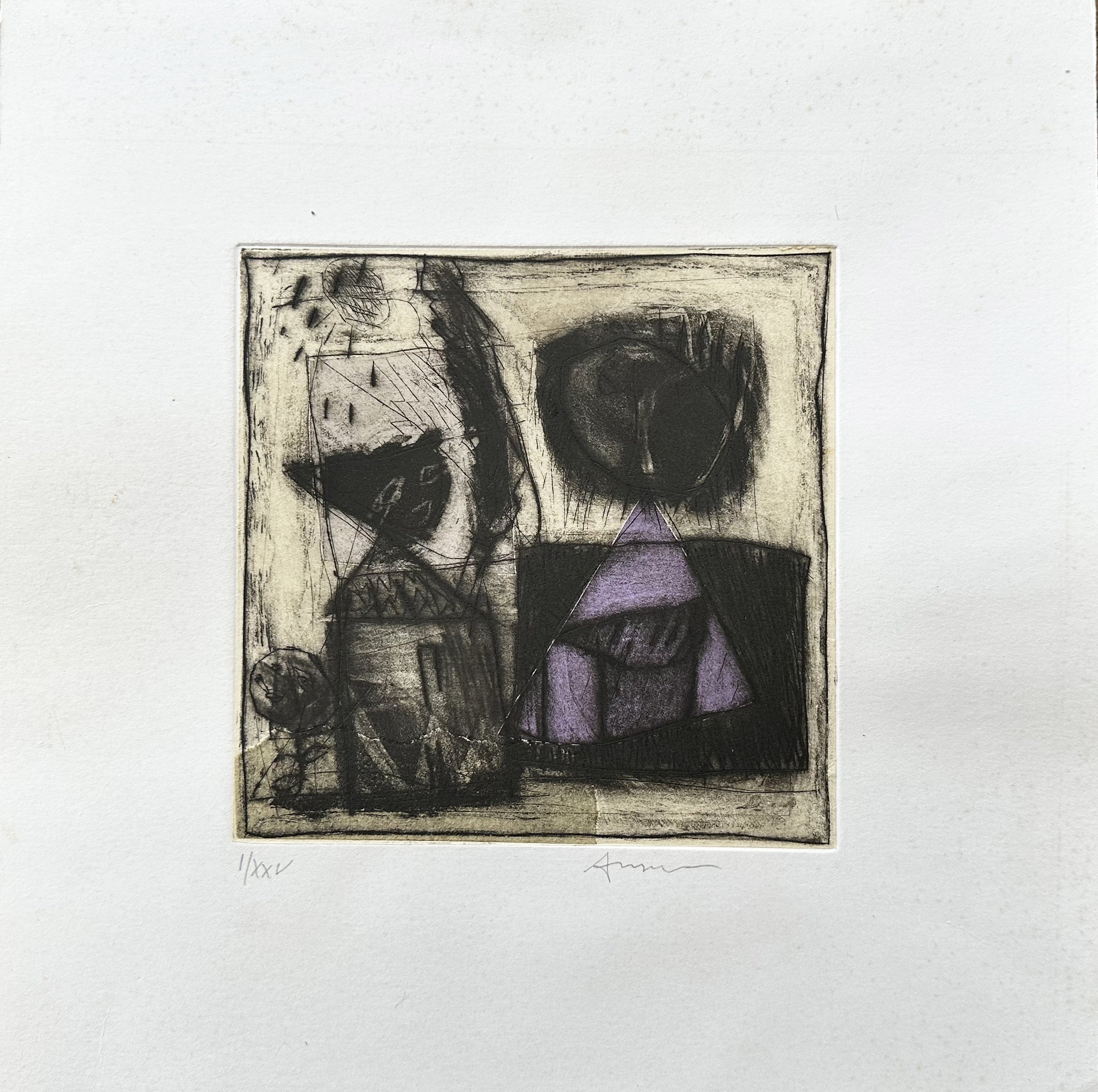 GIANFRANCO ASVERI - Abstract #6 - Mixed media on hand made paper,
aquatints with dry point & chine colle - size 19 x 19 cm