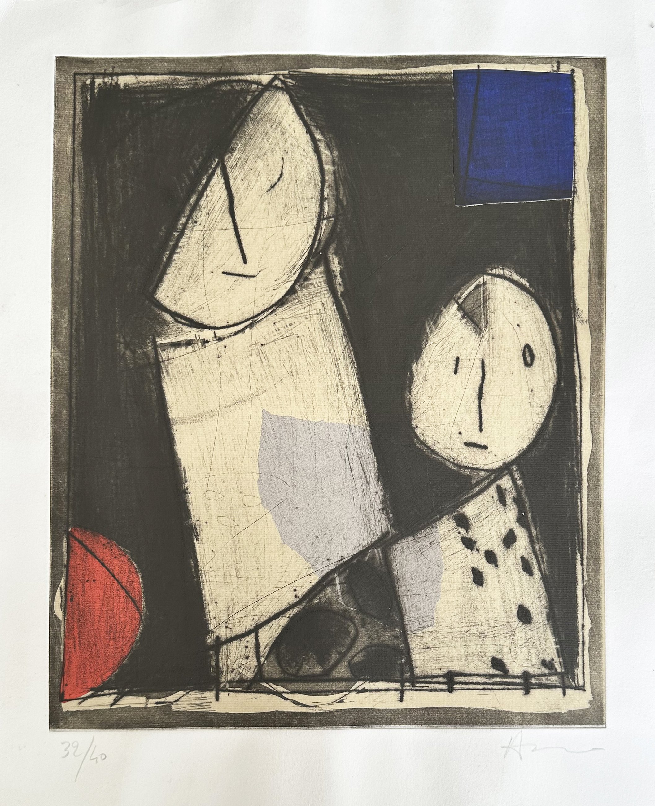 GIANFRANCO ASVERI - Abstract #3 - Mixed media on hand made paper,
aquatints with dry point & chine colle - size 32 x 39,5 cm