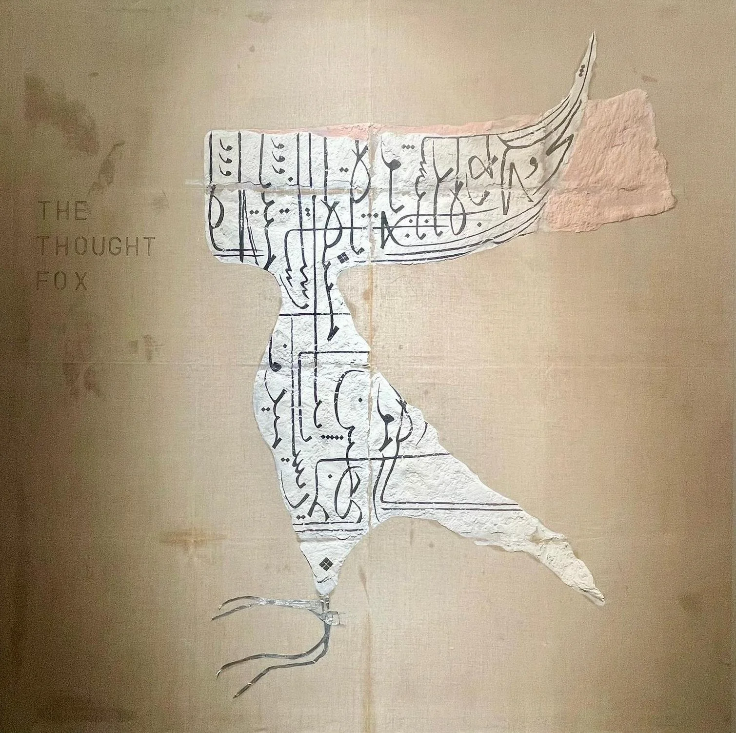 JASON NOUSHIN - The Thought Fox - Oil, shellac, ink, turmeric, plaster, wire & copper on cotton - size 122 x 122 cm - year 2016