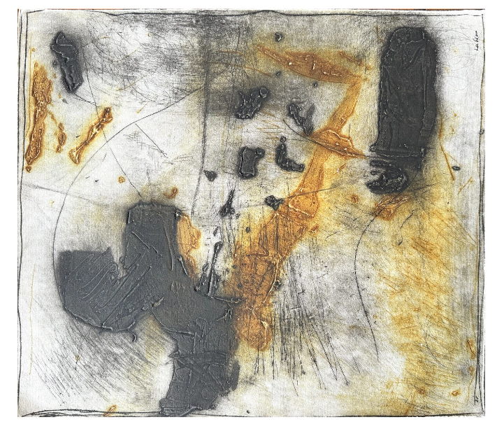 LEE DUPLOY - Tears don't care who they cry for - Series: Utopia is no Ethiopia - Mixed media with additional aquatint on Fabriano paper - size 35 x 39 cm