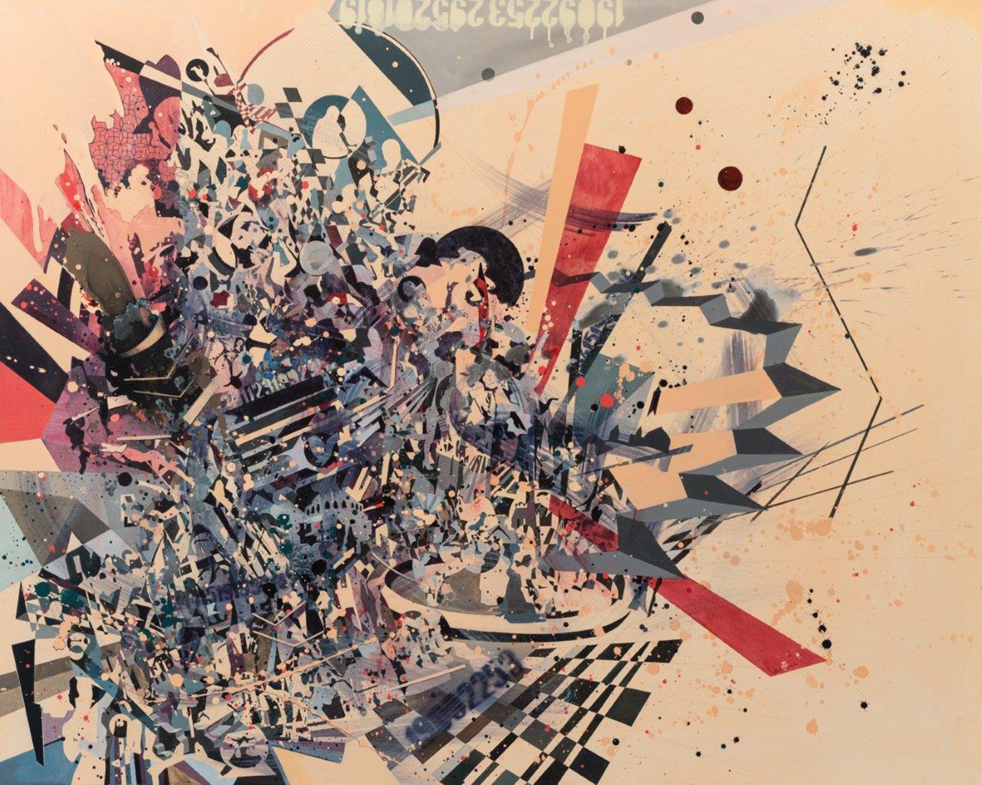 SANAHIN BABAJANIANS - The Soft Zone - Mixed media on canvas - size 140 x 120 cm - year 2020