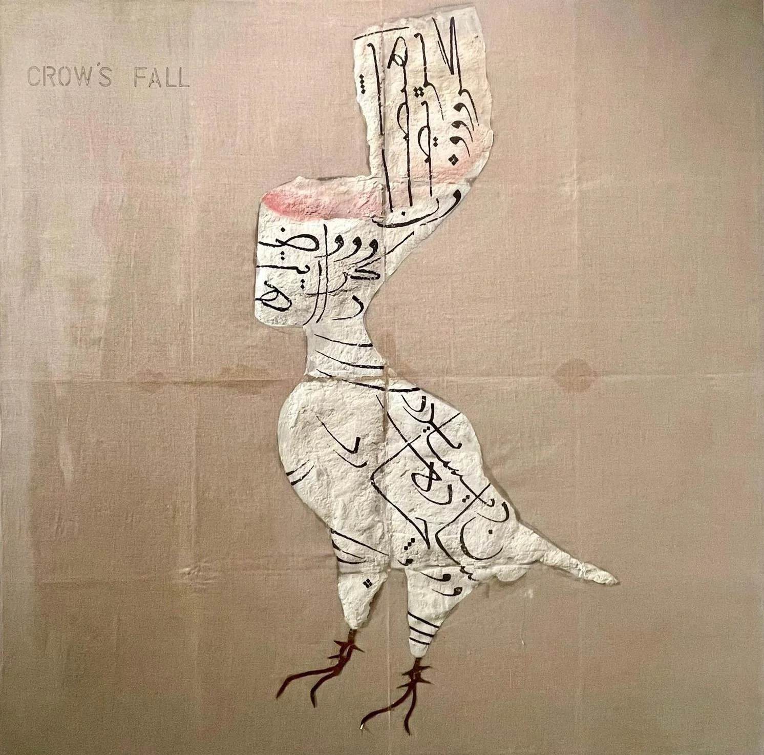 JASON NOUSHIN - Crow's Fall - Oil, shellac, ink, turmeric, plaster, wire & copper on cotton - size 122 x 122 cm - year 2016