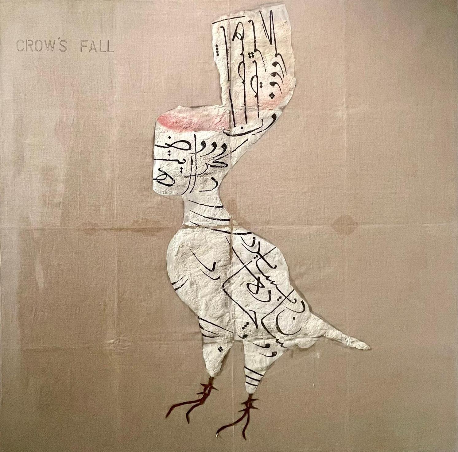 JASON NOUSHIN - Crow's Fall - Oil, shellac, ink, turmeric, plaster, wire & copper on cotton - size 122 x 122 cm - year 2016