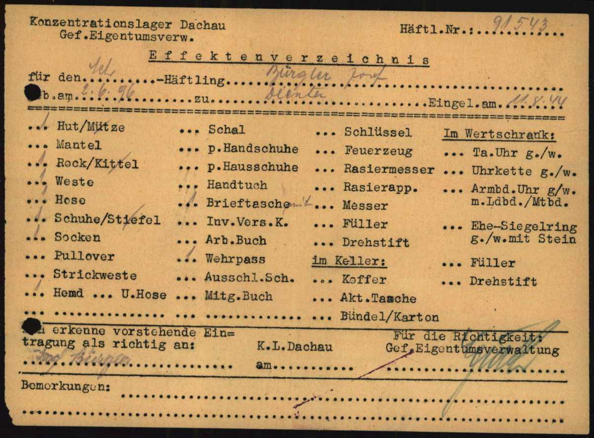 Bürgler Josef - Effektenverzeichnis KZ-Dachau.png