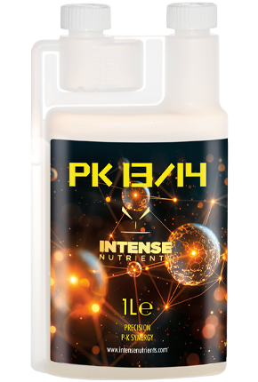 Intense Nutrients PK 13/14: Explosive bloom development with potent PK ratio. Triggers dense flowers, enhances resin, and maximises yield.