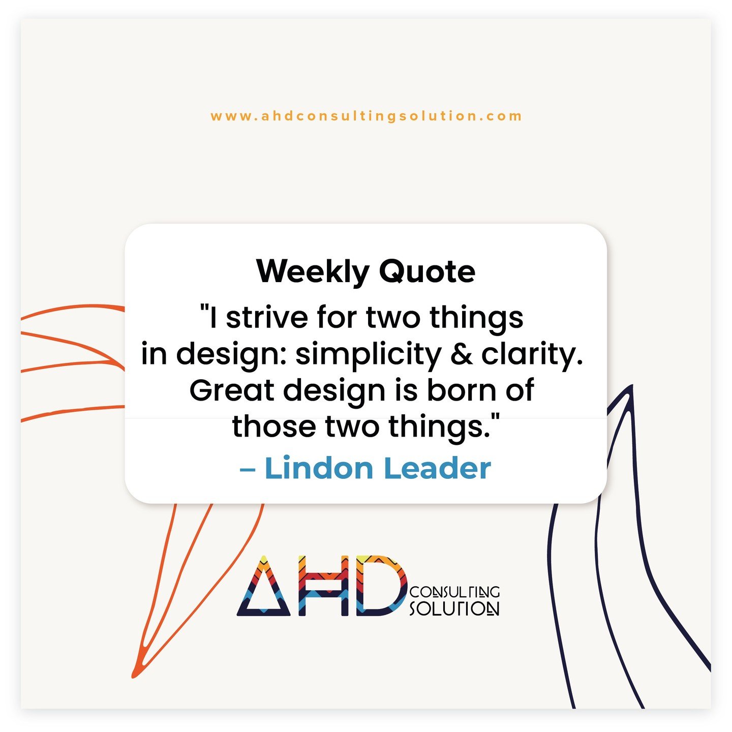 I strive for two things in design: simplicity and clarity. Great design is born of those two things.
#tuesdayquote #insight