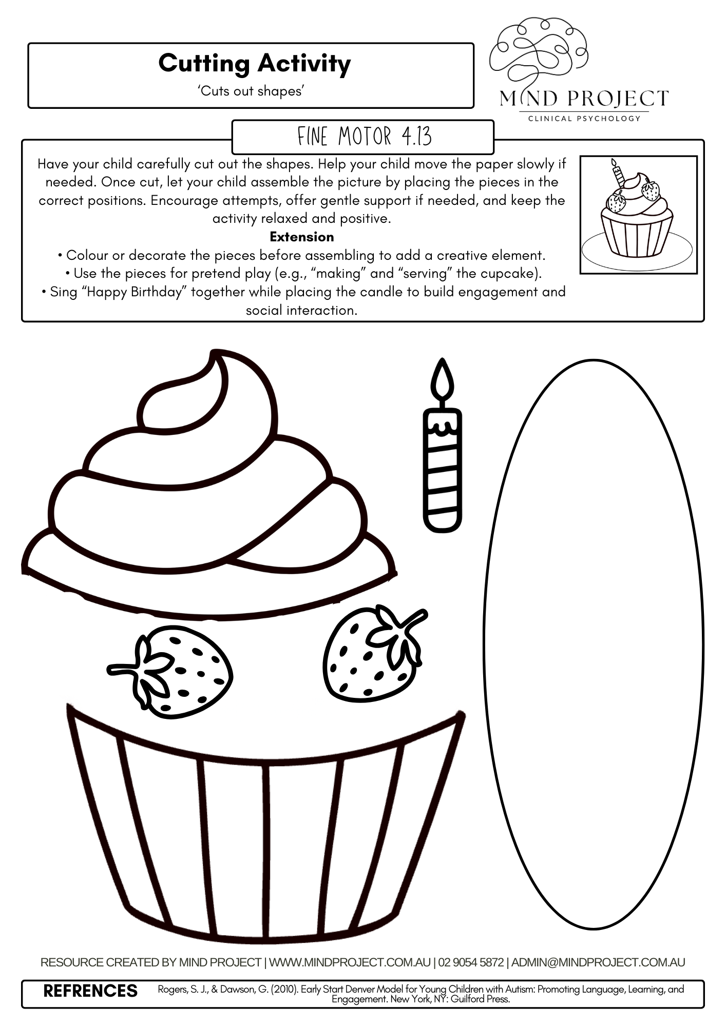 Builds fine motor skills through cutting, assembling, and playful pretend play. Supports hand control, coordination, and early engagement while encouraging creativity and interaction.
