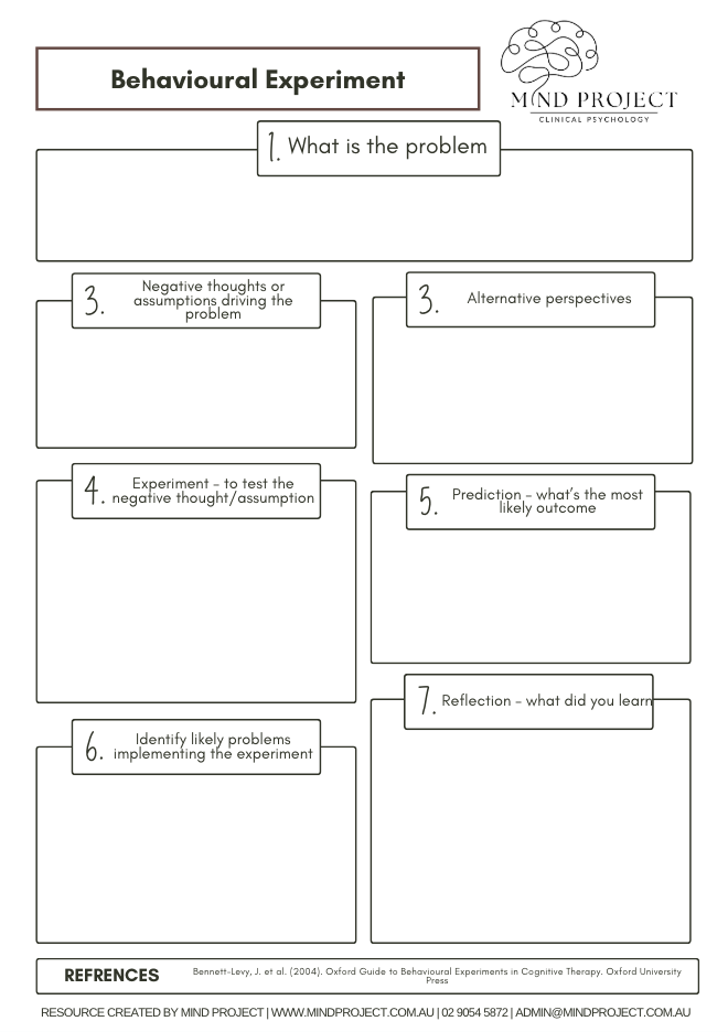 Behavioural Experiment Worksheet
