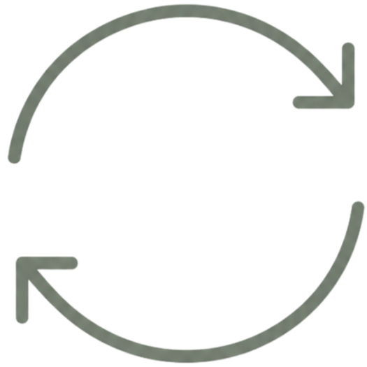 Icon representing rigidity, repetitive routines, and difficulty with transitions between activities