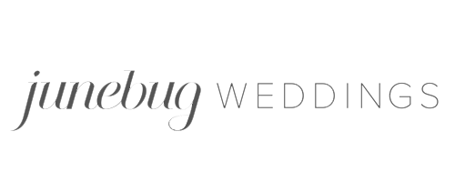 Junebug Weddings logo in black text on a white background.