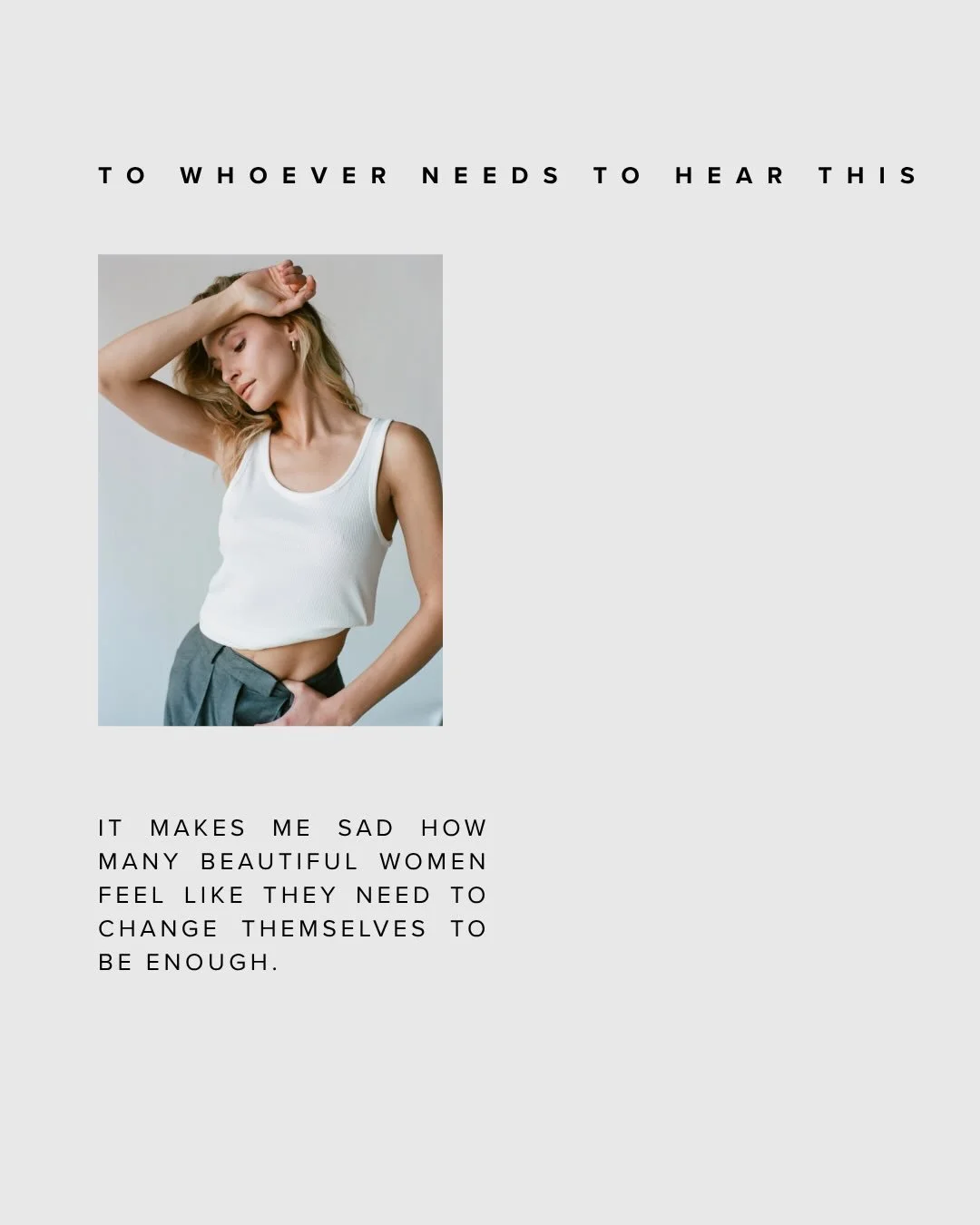 I think we&rsquo;ve normalized spending money to &ldquo;fix&rdquo; ourselves&hellip; instead of asking why we feel like we need fixing in the first place.

And somewhere along the way, we started prioritizing becoming more beautiful&hellip;
when we a