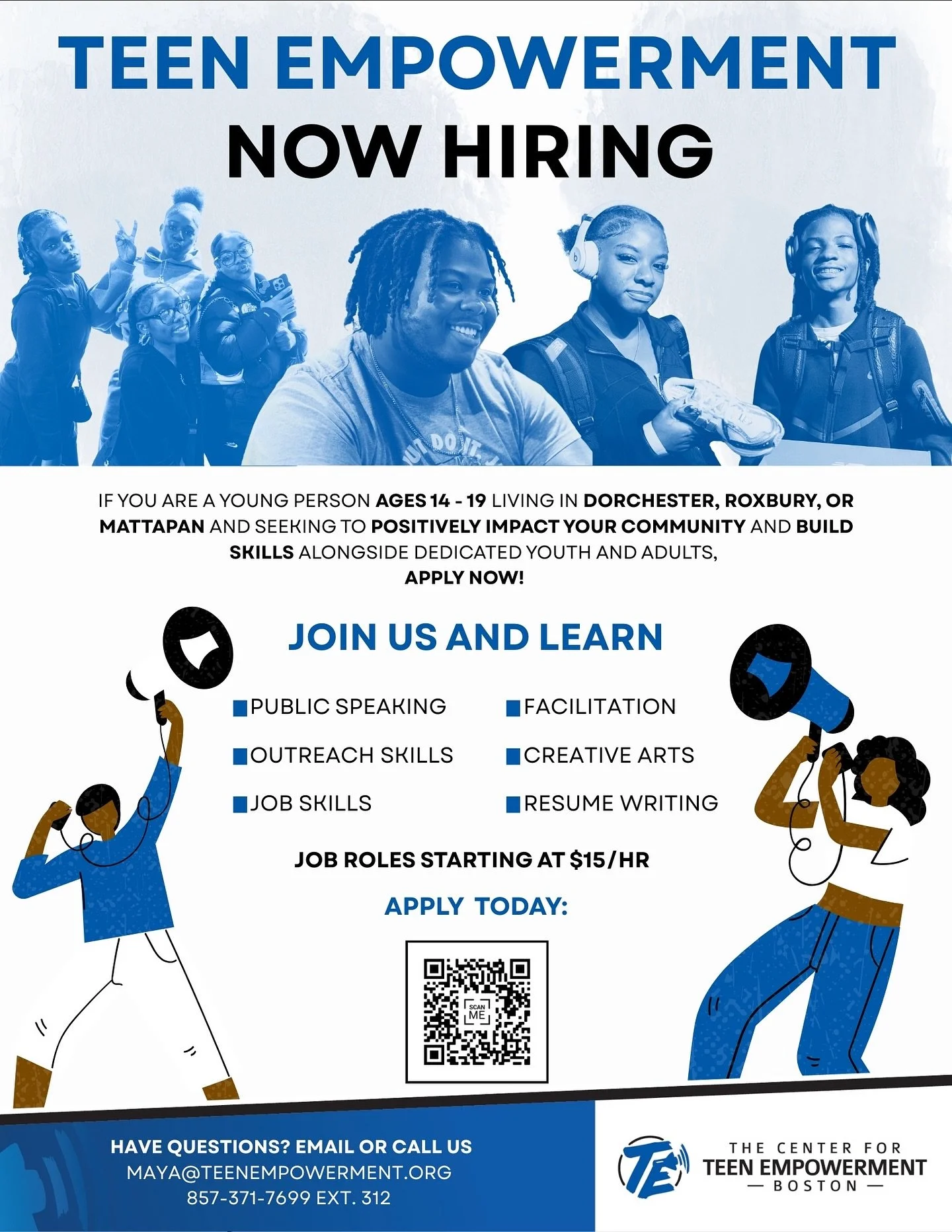 Ready to make an impact and get paid for it? 👀
Teen Empowerment is hiring youth ages 14&ndash;19 starting at $15/hr! 💰
Come join a movement of young people changing their communities from the inside out. 🌟
APPLY NOW ‼️

#TeenEmpowerment #YouthPowe