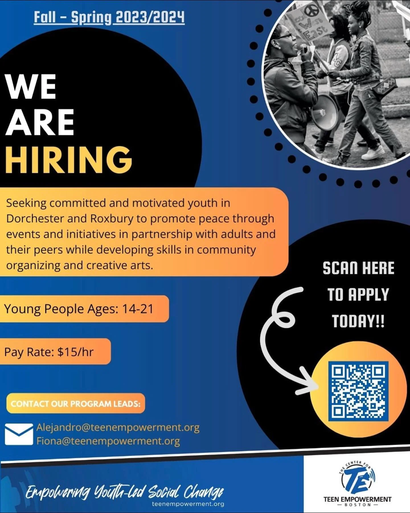 If anyone or anyone you know is interested in a job with us with TE Studios(arts based) or CORE group(community organizing) Please sign using the link in our bio!