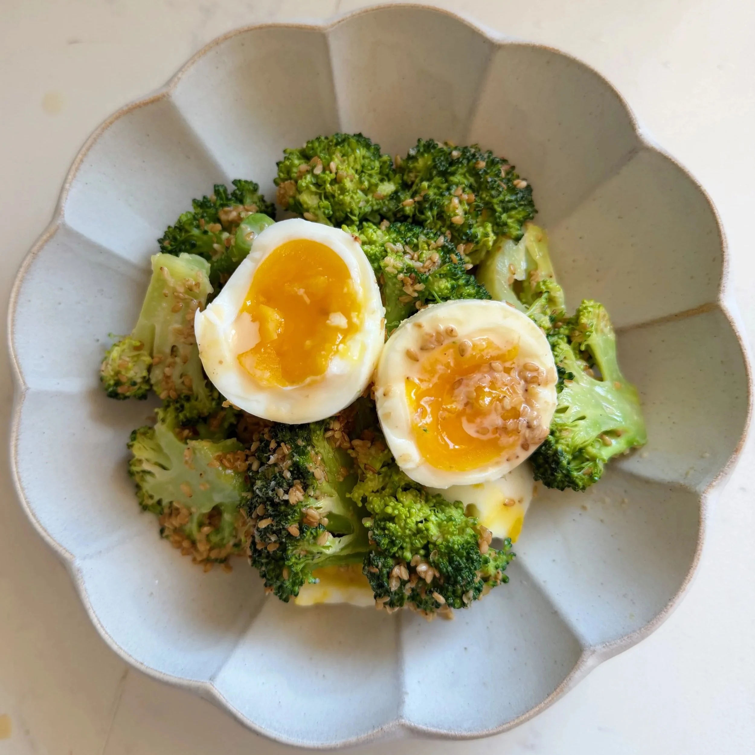 Broccoli Egg Salad with Sesame Mayo
