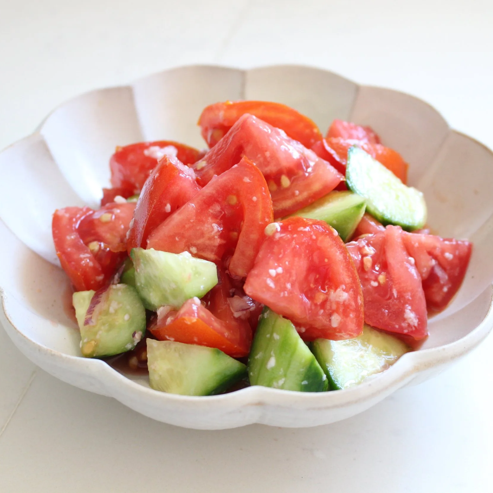 Cucumber Tomato Salad with Shio Koji Dressing