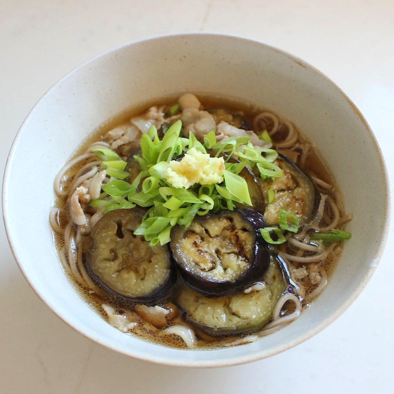 eggplant pork soba