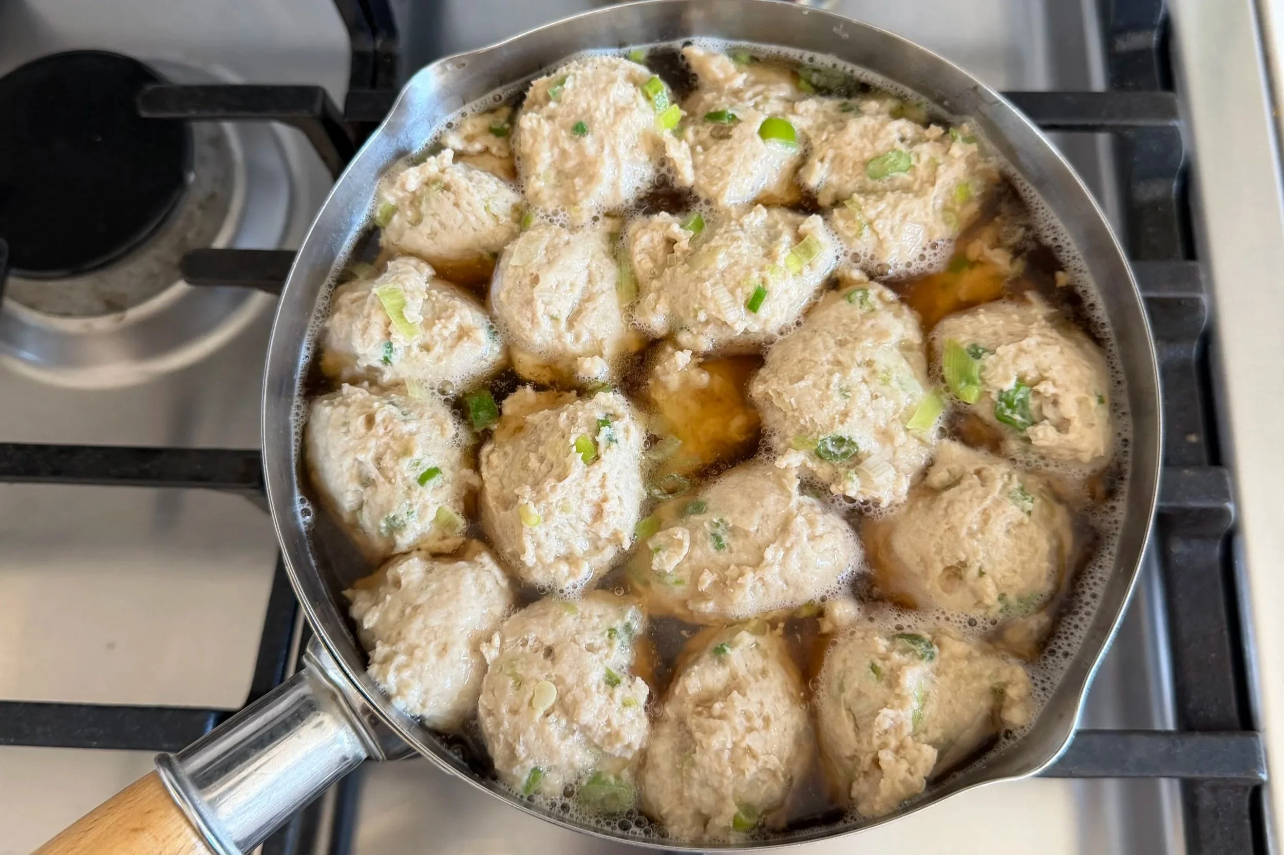 meatball soup saucepan