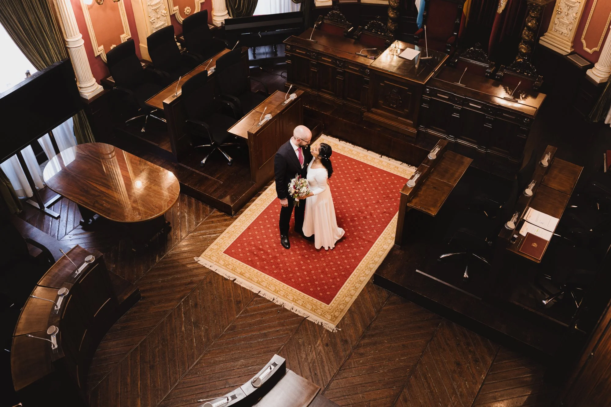 Boda civil en Casa do Concello, Ourense, Galicia
